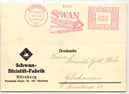 Deutsches Reich Auf Postkarte Freistempler Schwan #KD536 - Andere & Zonder Classificatie