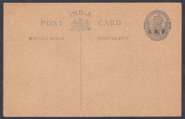 Inde British India King George V Postcard Indian Expedtionary Forces, I.E.F Quarter Anna Post Card, Postal Stationery - 1911-35 King George V