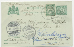 Briefkaart G. 64 / Bijfrankering Amsterdam - Duitsland 1906 - Entiers Postaux