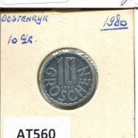 10 GROSCHEN 1980 ÖSTERREICH AUSTRIA Münze #AT560.D.A - Oostenrijk