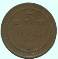 5 ORE 1877 SUÈDE SWEDEN Pièce #AC584.2.F.A - Svezia