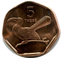 5 THEBE 1998 BOTSWANA Coin UNC Toko Bird Wildlife #M10023.U.A - Botswana