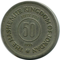 ½ DIRHAM / 50 FILS 1955 JORDANIA JORDAN Moneda #AP066.E.A - Giordania