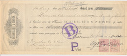 Plakzegel 1.25 / 1.75 Den 18.. Wisselbrief Den Haag 1896 - Fiscaux