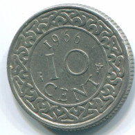 10 CENTS 1966 SURINAM NIEDERLANDE Nickel Koloniale Münze #S13265.D.A - Surinam 1975 - ...