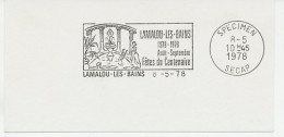 Specimen Postmark Card France 1978 Centennial Celebrations Lamalou Les Bains - Ohne Zuordnung