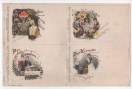 1899 Dt. Reich Kpl Postkartenbogen (4 Werbe - Karten ) Das Kranzchen Illustrierte Madchen Zeitung - Werbepostkarten