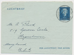 Luchtpostblad G. 4 Amsterdam - Maryland USA 1952 - Entiers Postaux