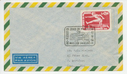 Cover / Postmark Brazil 1956 Spring Sport Games - Hurdler - Andere & Zonder Classificatie