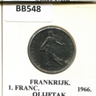 1 FRANC 1966 FRANKREICH FRANCE Französisch Münze #BB548.D.A - 1 Franc