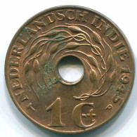 1 CENT 1945 P NIEDERLANDE OSTINDIEN INDONESISCH Koloniale Münze #S10377.D.A - Nederlands-Indië