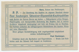 Postal Stationery Switzerland 1909 Kephir Pastilles - Mushroom - Alpine Milk - Pharmazie