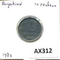 10 CENTAVOS 1983 ARGENTINE ARGENTINA Pièce #AX312.F.A - Argentina