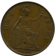 PENNY 1929 UK GBAN BRETAÑA GREAT BRITAIN Moneda #BB015.E.A - D. 1 Penny