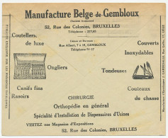 Postal Cheque Cover Belgium 1929 Anicure - Knives - Trimmer - Surgery - Orthopedic - Andere & Zonder Classificatie