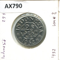 25 SEN 1952 INDONESIA Moneda #AX790.E.A - Indonesië