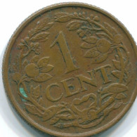1 CENT 1957 NETHERLANDS ANTILLES Bronze Fish Colonial Coin #S11020.U.A - Antilles Néerlandaises