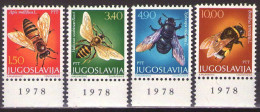 Yugoslavia 1978 -Fauna-Bees  - Mi 1728-1731 - MNH**VF - Neufs