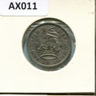 SHILLING 1949 UK GRANDE-BRETAGNE GREAT BRITAIN Pièce #AX011.F.A - I. 1 Shilling
