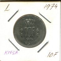 10 FRANCS 1974 LUXEMBURGO LUXEMBOURG Moneda #AT240.E.A - Luxembourg