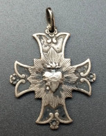 Pendentif Médaille Religieuse Début XXe Croix "Sacré-Coeur De Marie" Religious Medal - Religion & Esotericism