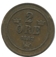 2 ORE 1882 SWEDEN Coin #AC969.2.U.A - Svezia