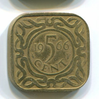 5 CENTS 1966 SURINAME Netherlands Nickel-Brass Colonial Coin #S12838.U.A - Surinam 1975 - ...
