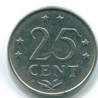 25 CENTS 1975 NETHERLANDS ANTILLES Nickel Colonial Coin #S11609.U.A - Antilles Néerlandaises