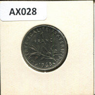 1 FRANC 1968 FRANKREICH FRANCE Französisch Münze #AX028.D.A - 1 Franc