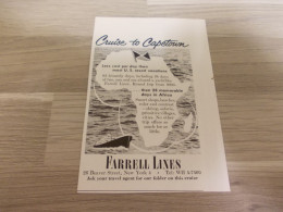 Reclame Advertentie Uit Oud Tijdschrift 1955 - Cruise To Capetown - Farrell Lines - Advertising