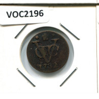 1732 HOLLAND VOC DUIT INDES NÉERLANDAIS NETHERLANDS NEW YORK COLONIAL PENNY #VOC2196.7.F.A - Niederländisch-Indien