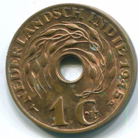1 CENT 1945 P NETHERLANDS EAST INDIES INDONESIA Bronze Colonial Coin #S10355.U.A - Indes Néerlandaises