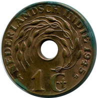 1 CENT 1945 NETHERLANDS EAST INDIES Coin #AZ112.U.A - Indes Néerlandaises