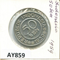 50 SEN 1959 INDONESISCH INDONESIA Münze #AY859.D.A - Indonesië