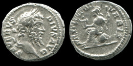 SEPTIMIUS SEVERUS AR DENARIUS 193-211 AD ROMA SEATED #ANC12353.78.E.A - Die Severische Dynastie (193 / 235)