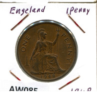 PENNY 1948 UK GRANDE-BRETAGNE GREAT BRITAIN Pièce #AW085.F.A - D. 1 Penny