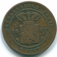 1 CENT 1857 INDIAS ORIENTALES DE LOS PAÍSES BAJOS INDONESIA Copper #S10043.E.A - Nederlands-Indië