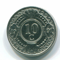 10 CENTS 1991 NETHERLANDS ANTILLES Nickel Colonial Coin #S11320.U.A - Antilles Néerlandaises