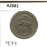 100 MILS 1974 ZYPERN CYPRUS Münze #AZ881.D.A - Zypern