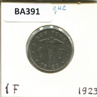 1 FRANC 1923 BELGIEN BELGIUM Münze Französisch Text #BA391.D.A - 1 Frank