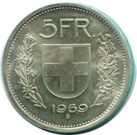 5 FRANCS 1969 SCHWEIZ SWITZERLAND Münze SILBER #AR972.D.A - Altri & Non Classificati