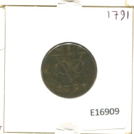 1791 GELDERLAND VOC DUIT IINDES NÉERLANDAIS NETHERLANDS NEW YORK COLONIAL PENNY #E16909.8.F.A - Indes Néerlandaises