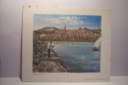 MENTON   - LE PORT - BUVARD  - PECHEUR - Other & Unclassified