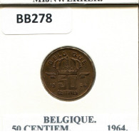 50 CENTIMES 1964 FRENCH Text BELGIUM Coin #BB278.U.A - 50 Cent