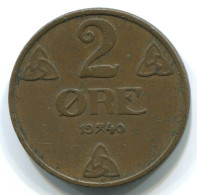 2 ORE 1940NORUEGA NORWAY Moneda #WW1041.E.A - Norvegia