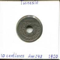 10 CENTIMES 1920 TUNISIA Coin Muhammad V #AP800.2.U.A - Tunesien