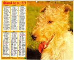 CALENDRIER ALMANACH OBERTHUR DES PTT 1979 CHIEN CHAT - Formato Grande : 1971-80