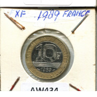 10 FRANCS 1989 FRANKREICH FRANCE Französisch Münze BIMETALLIC #AW434.D.A - 10 Francs