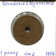 1 PENNY 1956 RHODESIEN RHODESIA AND NYASALAND Münze #AP624.2.D.A - Rhodesië