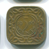 5 CENTS 1966 SURINAME Netherlands Nickel-Brass Colonial Coin #S12741.U.A - Surinam 1975 - ...
